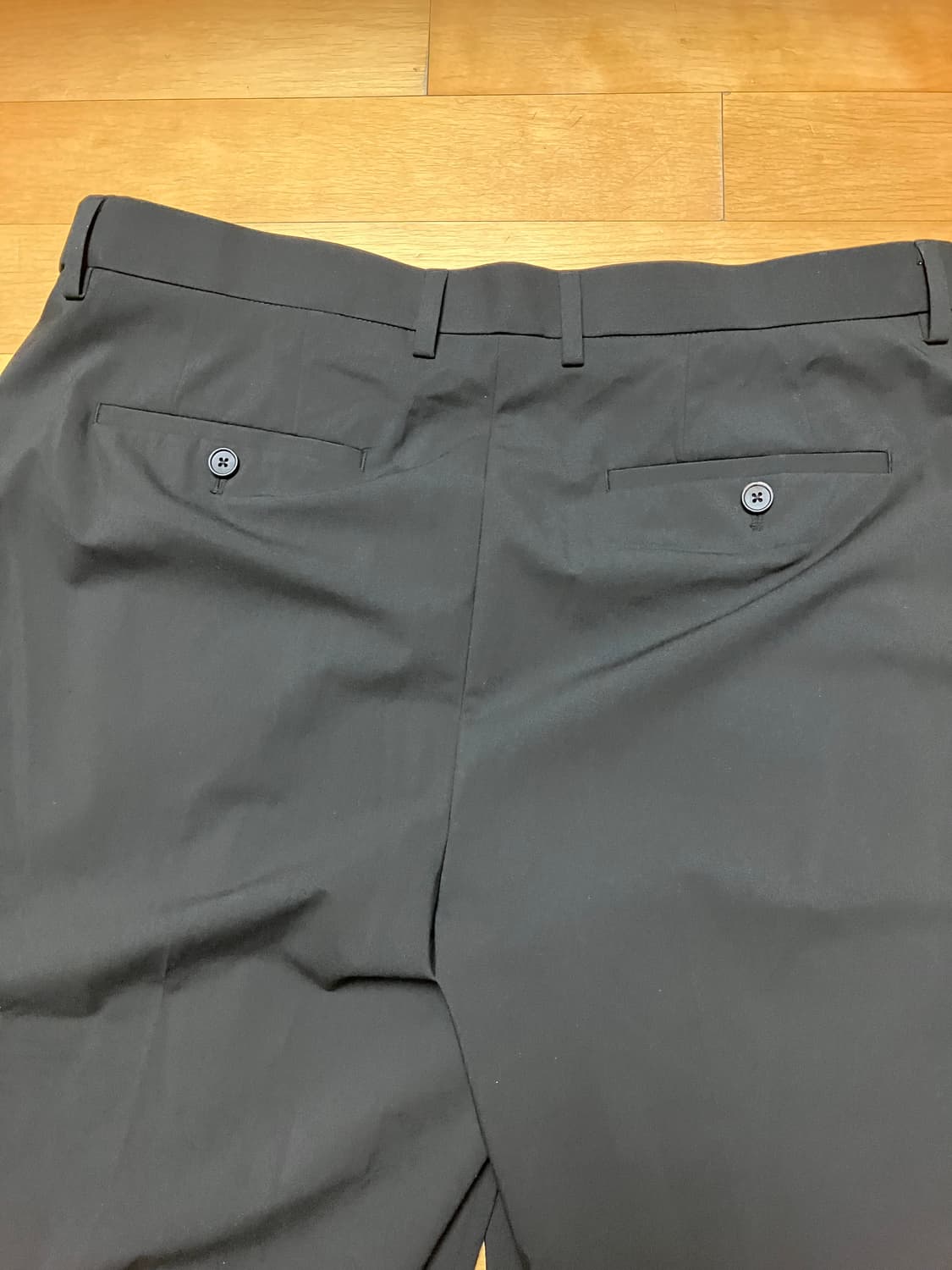 무신사 스탠다드 리얼 와이드 히든 밴딩 슬랙스 [블랙] 36 상품이미지6