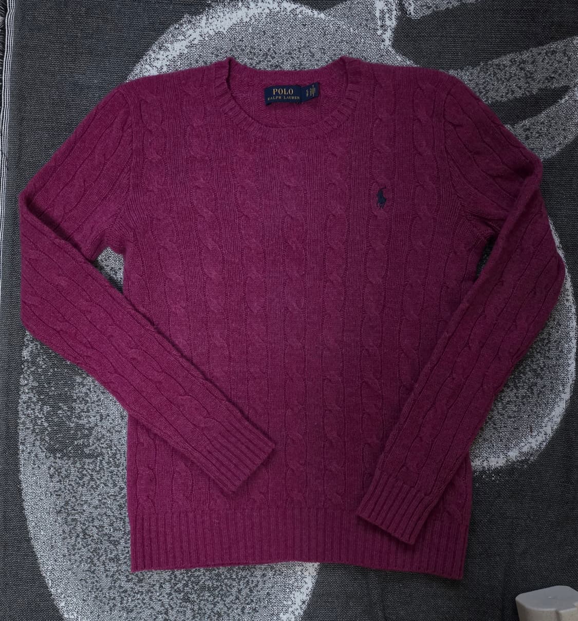 폴로 랄프로렌 울캐시미어 케이블 니트 버건디 S 상품이미지2