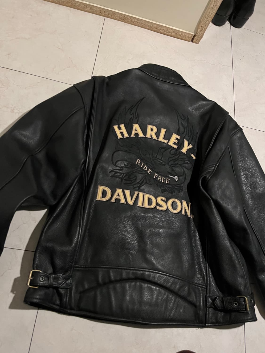 moto GP 할리 데이비슨 자수 카페레이서 레더 자켓 상품이미지1