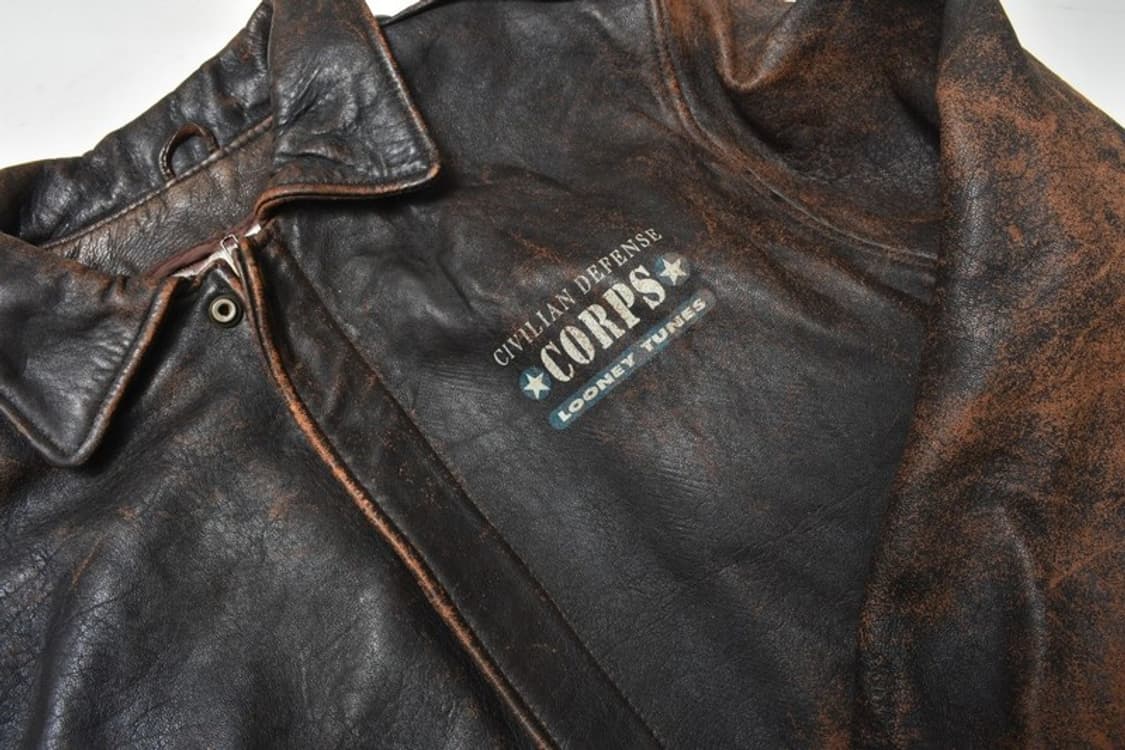 90S 루니튠즈 무톤 A-2 가죽자켓 항공점퍼  L 상품이미지8