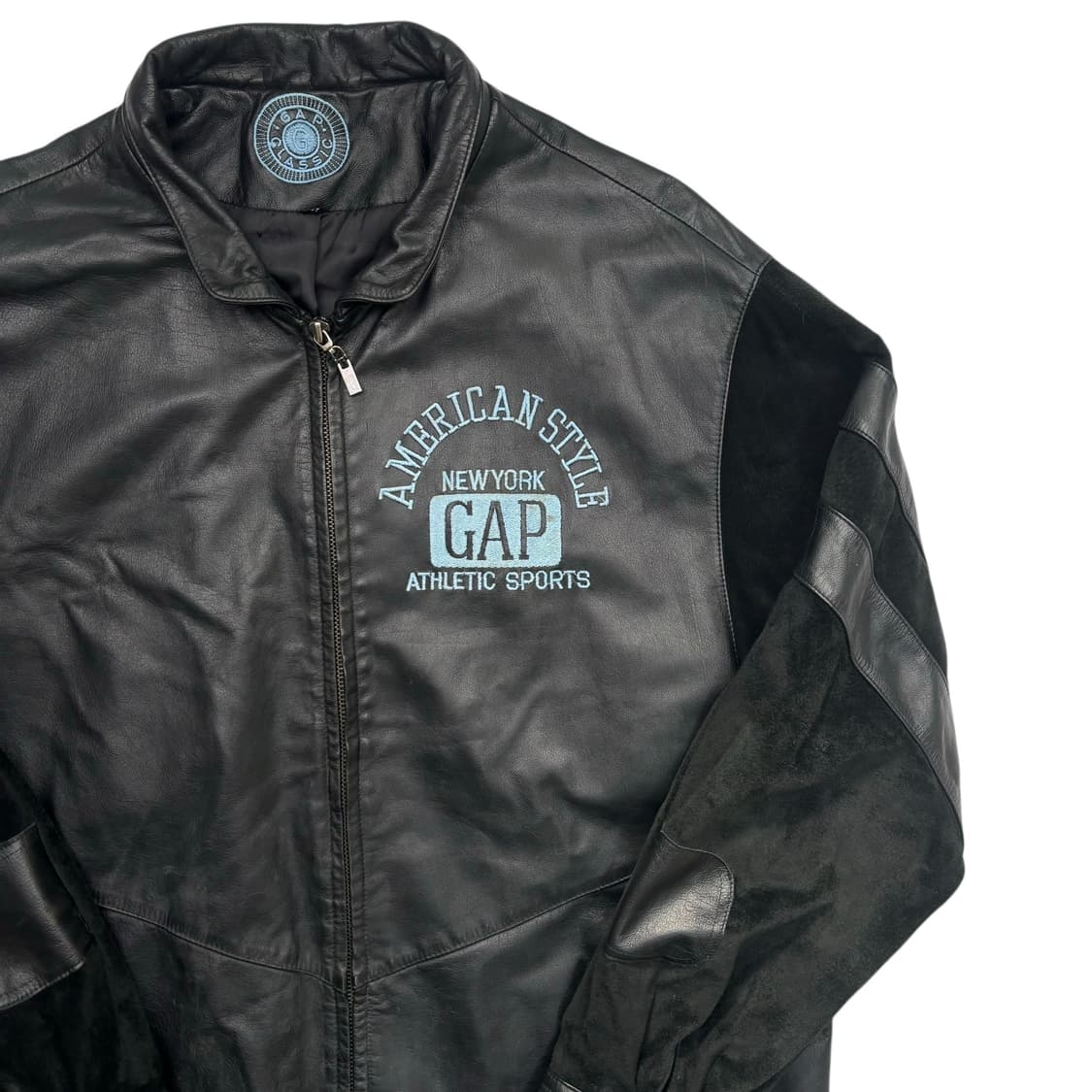 90s Old Gap 올드 갭 엠브로이드 카우 레더 자켓 M 상품이미지5