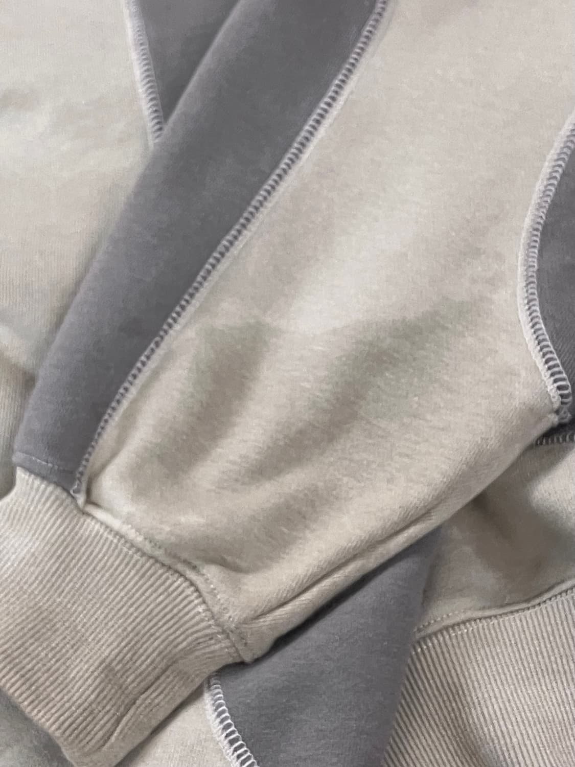 PHYPS® X MU:P 스티치 맨투맨 베이지 S  #csz3520 상품이미지7