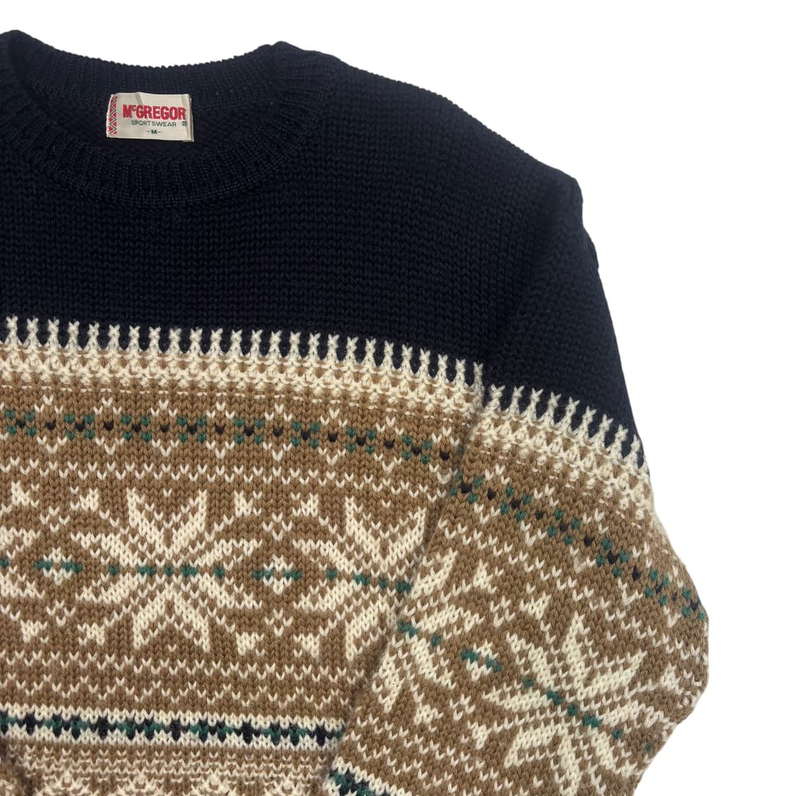맥그리거 빈티지 노르딕 패턴 울 니트 스웨터 M 상품이미지2