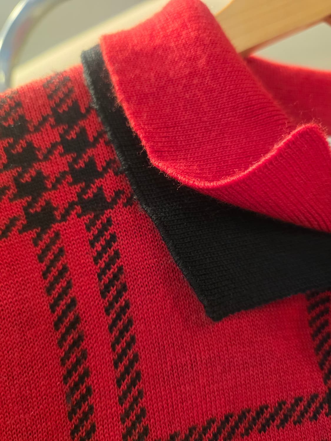 레드 체크 니트원피스 상품이미지4