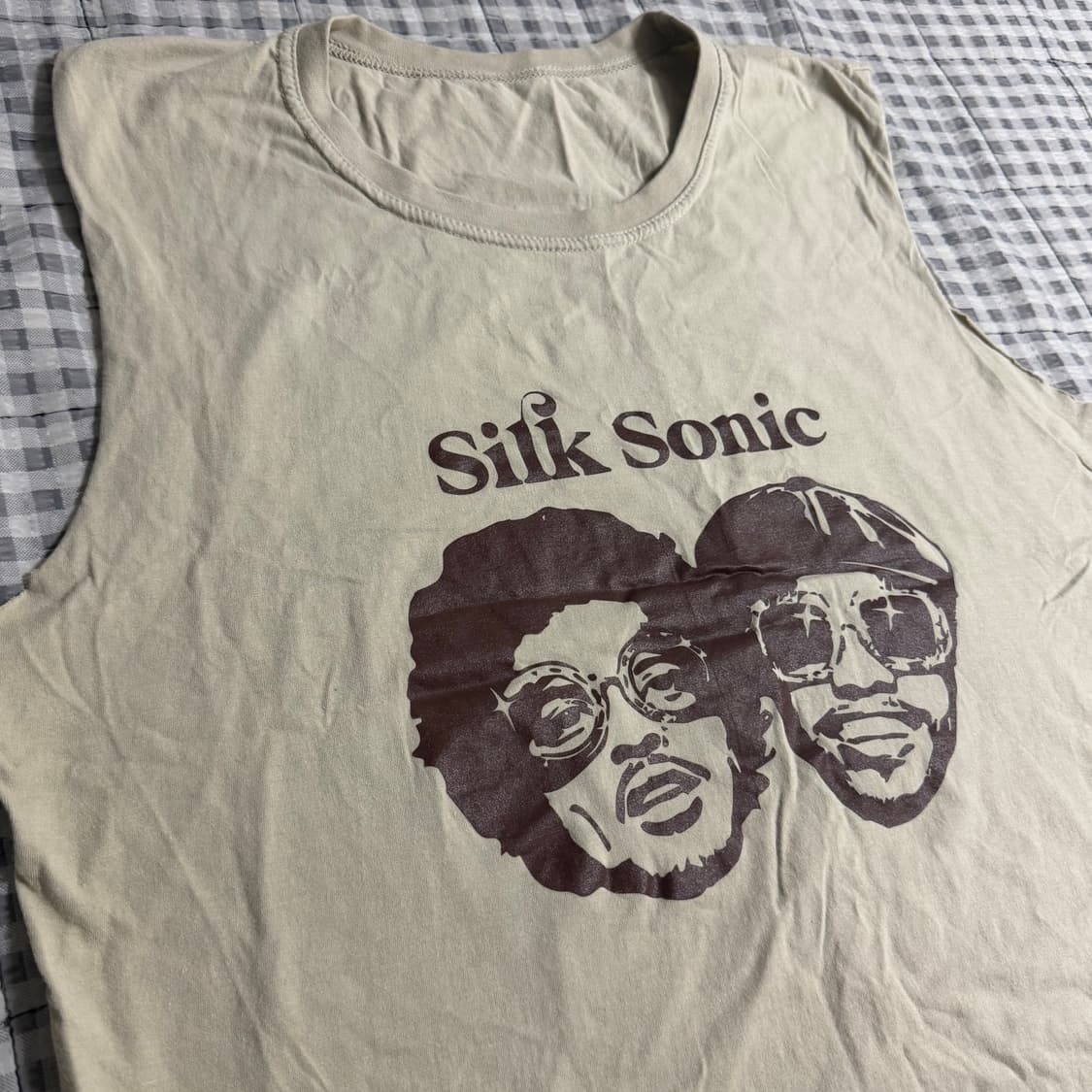 실크소닉 나시 티셔츠 Silk Sonic 민소매 베이지 상품이미지2