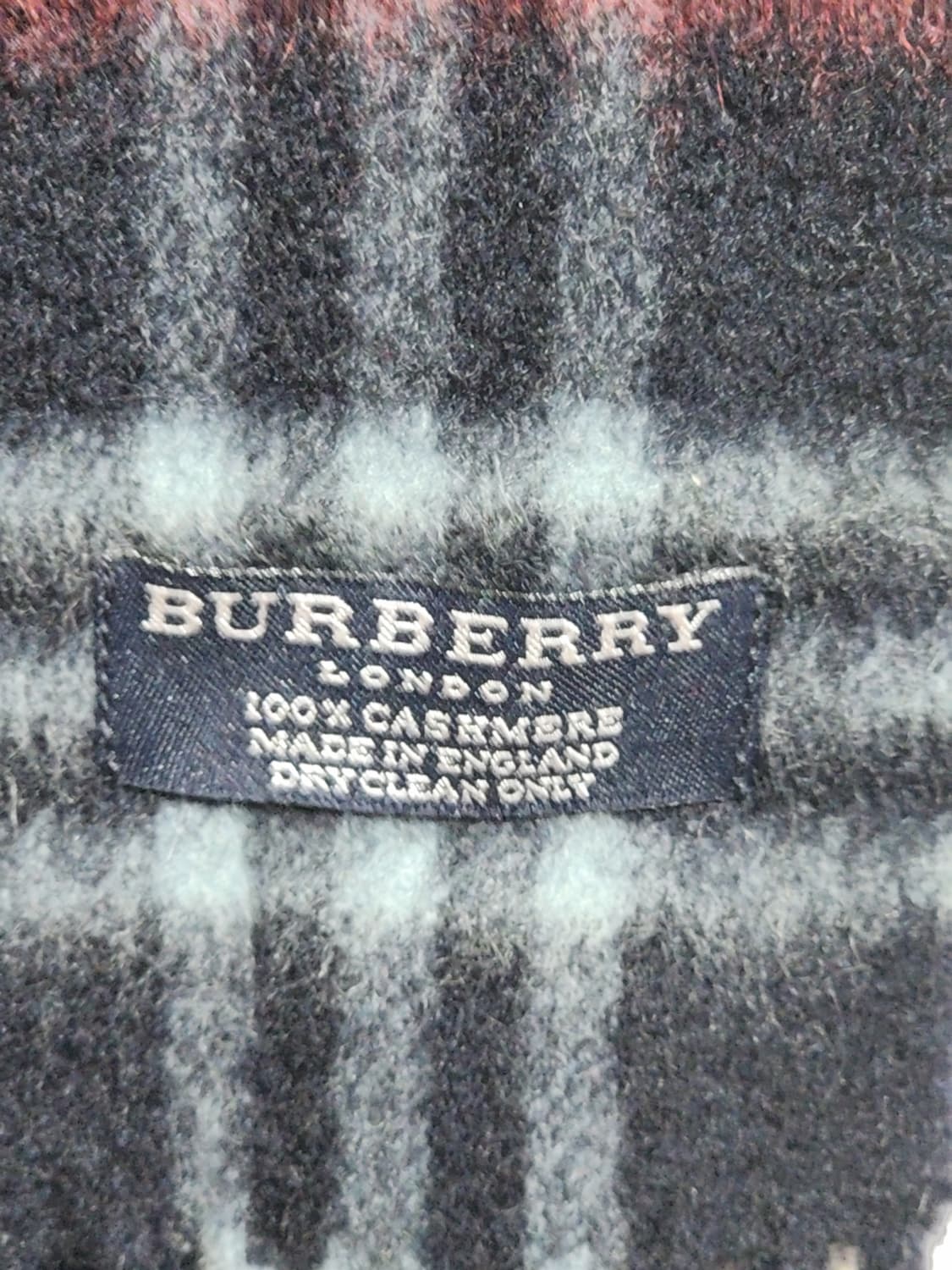 (정품) 버버리 캐시미어 목도리 네이비 체크 머플러  상품이미지4