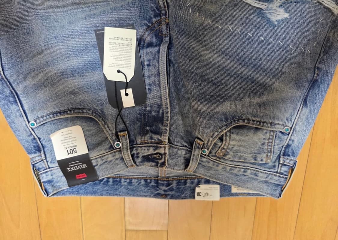 (32 30) 리바이스 501 셀비지 터콰이즈 리벳 상품이미지5