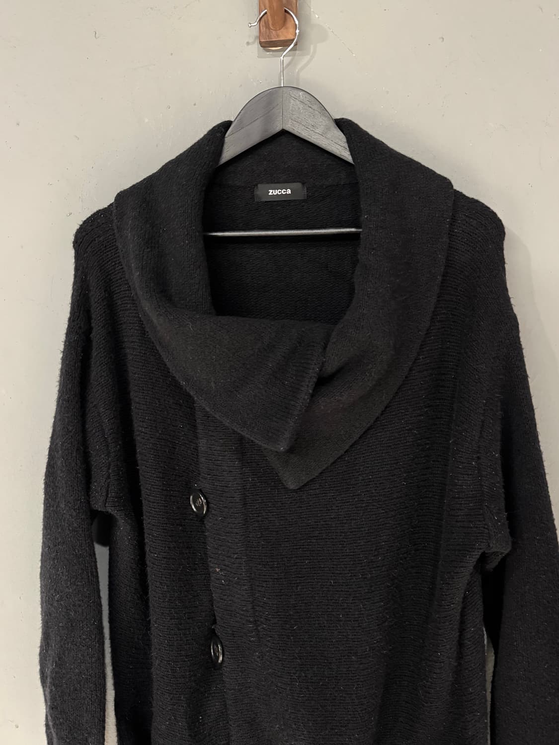 Zucca 주카 비대칭 울 니트 가디건코트  상품이미지3