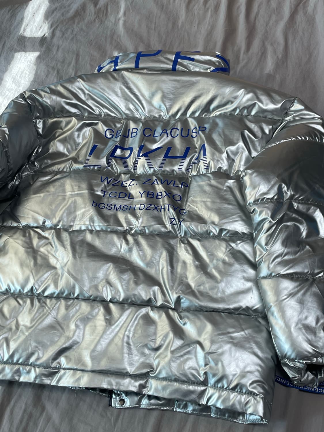 빈티지 유광 실버 푸퍼 패딩자켓 상품이미지1