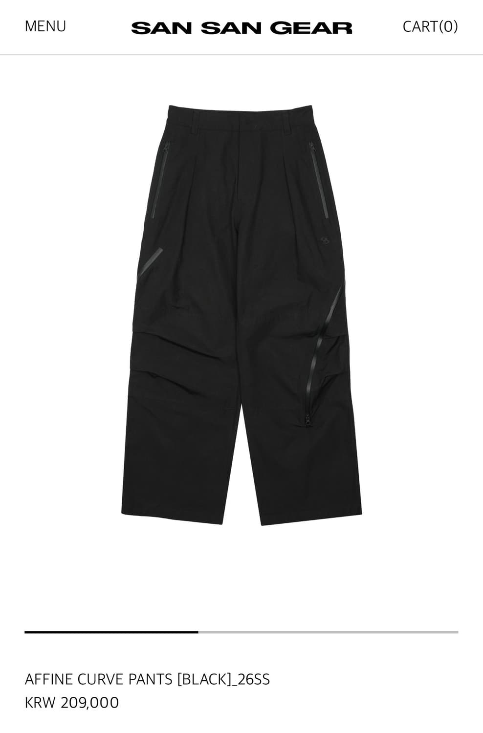 산산기어 어파인 커브 팬츠 3사이즈 상품이미지1