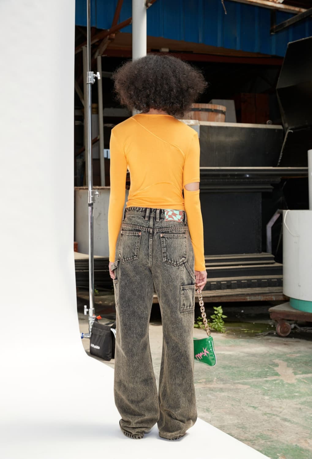 [28] 앤더슨벨 오버 다이 바우하우스 패치 데님 진 팬츠 바지 상품이미지4