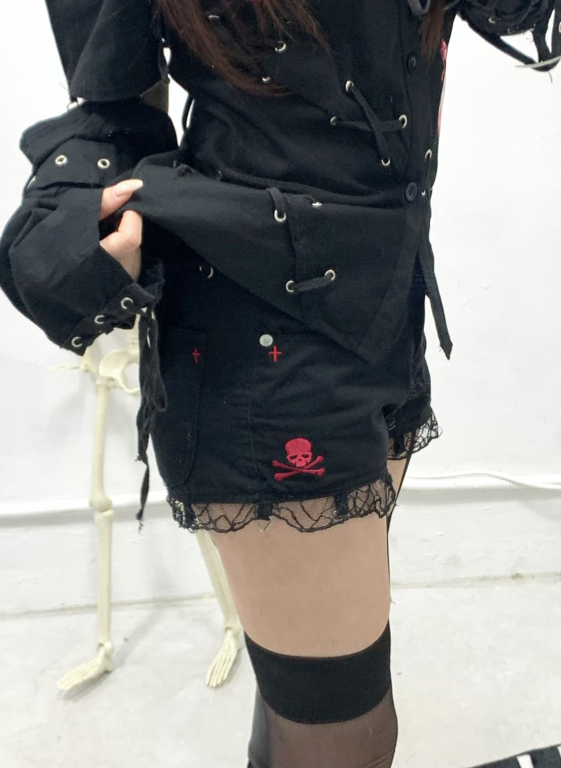 [MAD PUNKS] 매드펑크 스컬 크로스 레이스 숏츠 상품이미지6