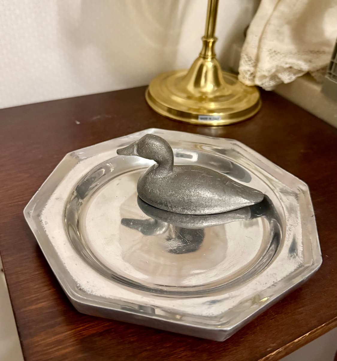 프랑스 빈티지 퓨터 옥타곤 접시 / 트레이 (1970s) 상품이미지3