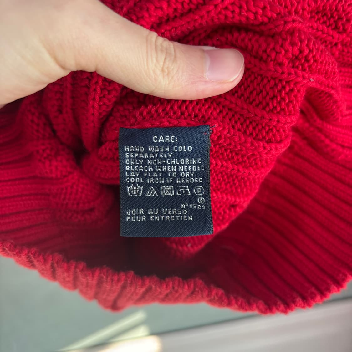 폴로 랄프로렌 꽈배기 브이넥 니트 레드 상품이미지3
