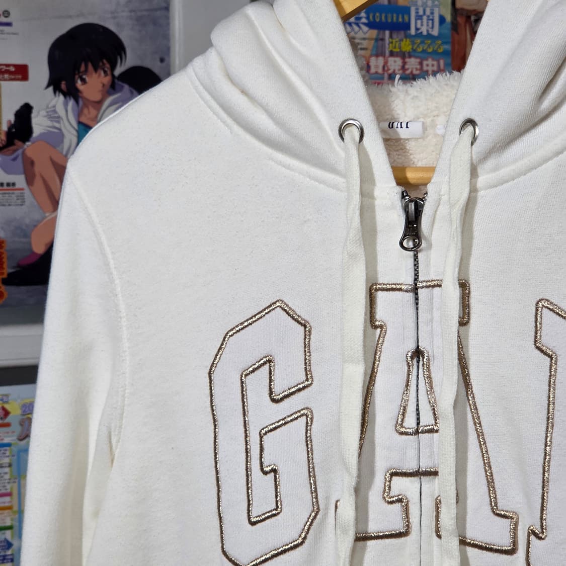 갭 화이트 골드 퍼 후드집업 상품이미지3