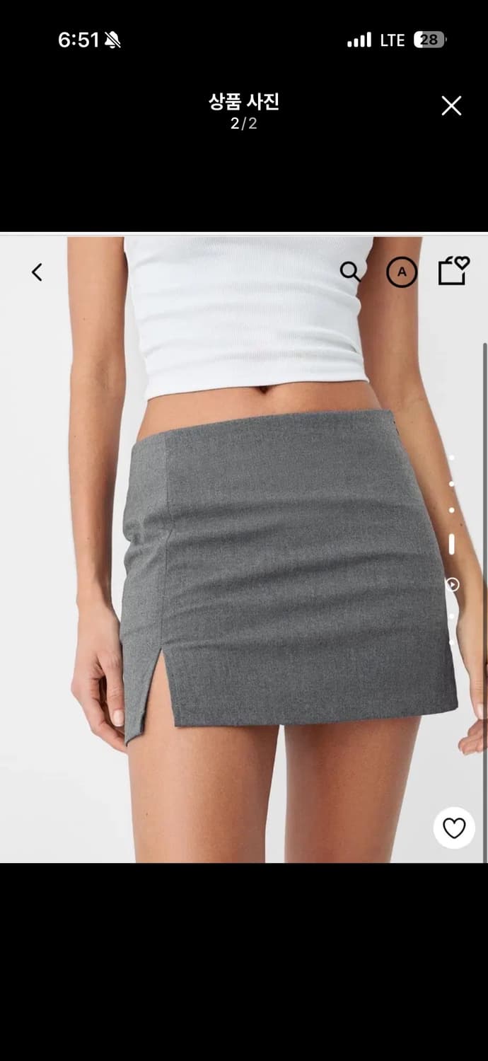 새상품) 버쉬카 테일러드 치마바지 그레이 L 30 상품이미지2