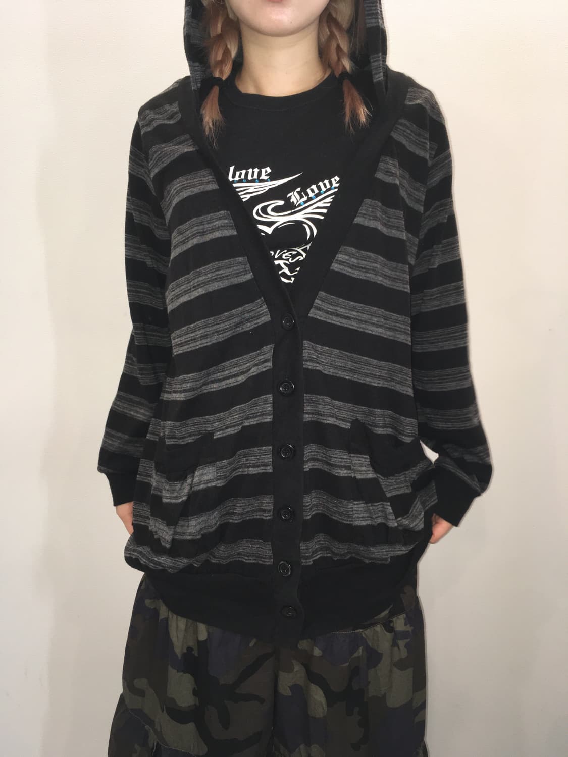 jpn vintage stripe hood cardigan 상품이미지1