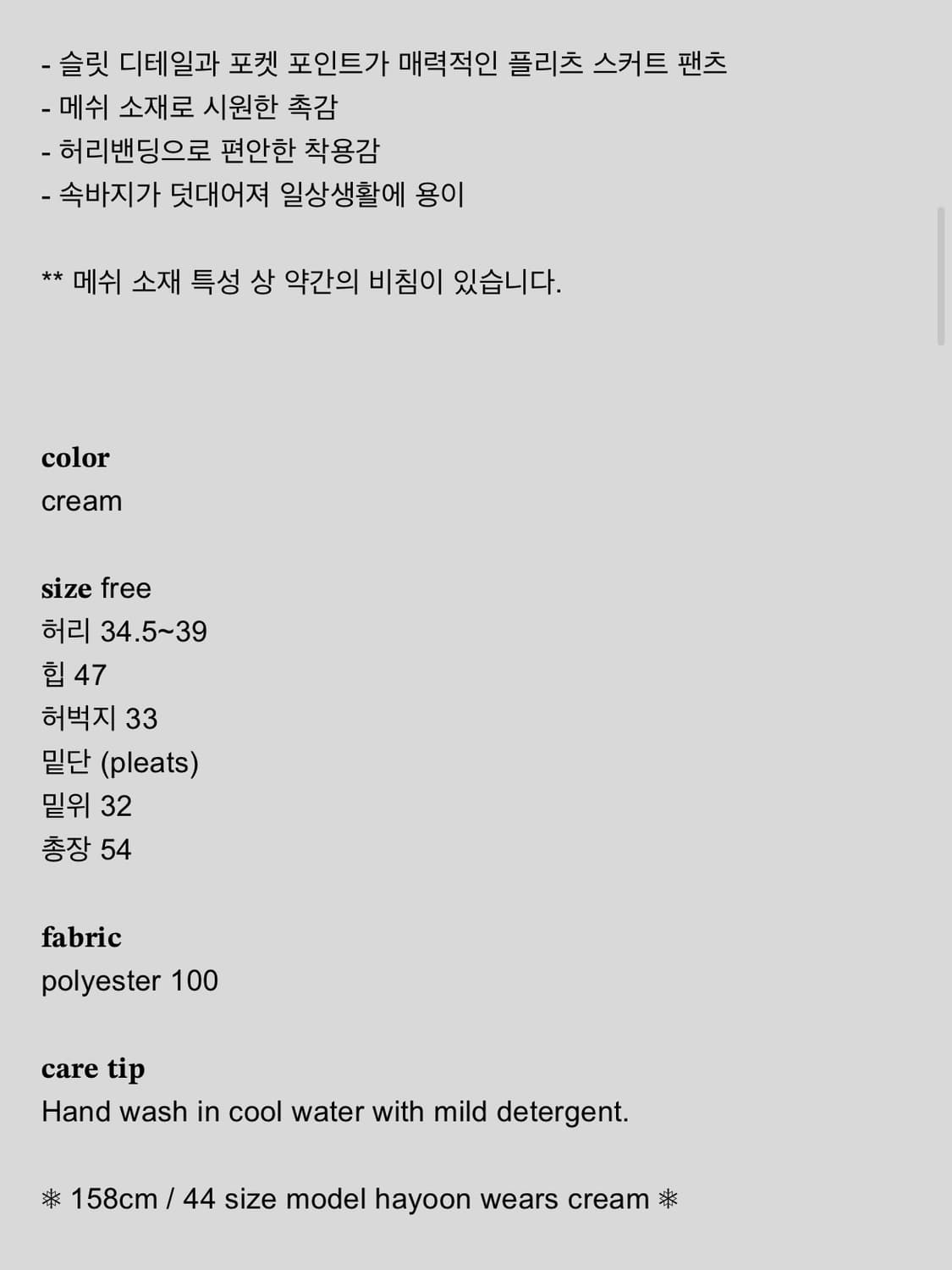 샵페어리 메쉬 플리츠 스커트 상품이미지3