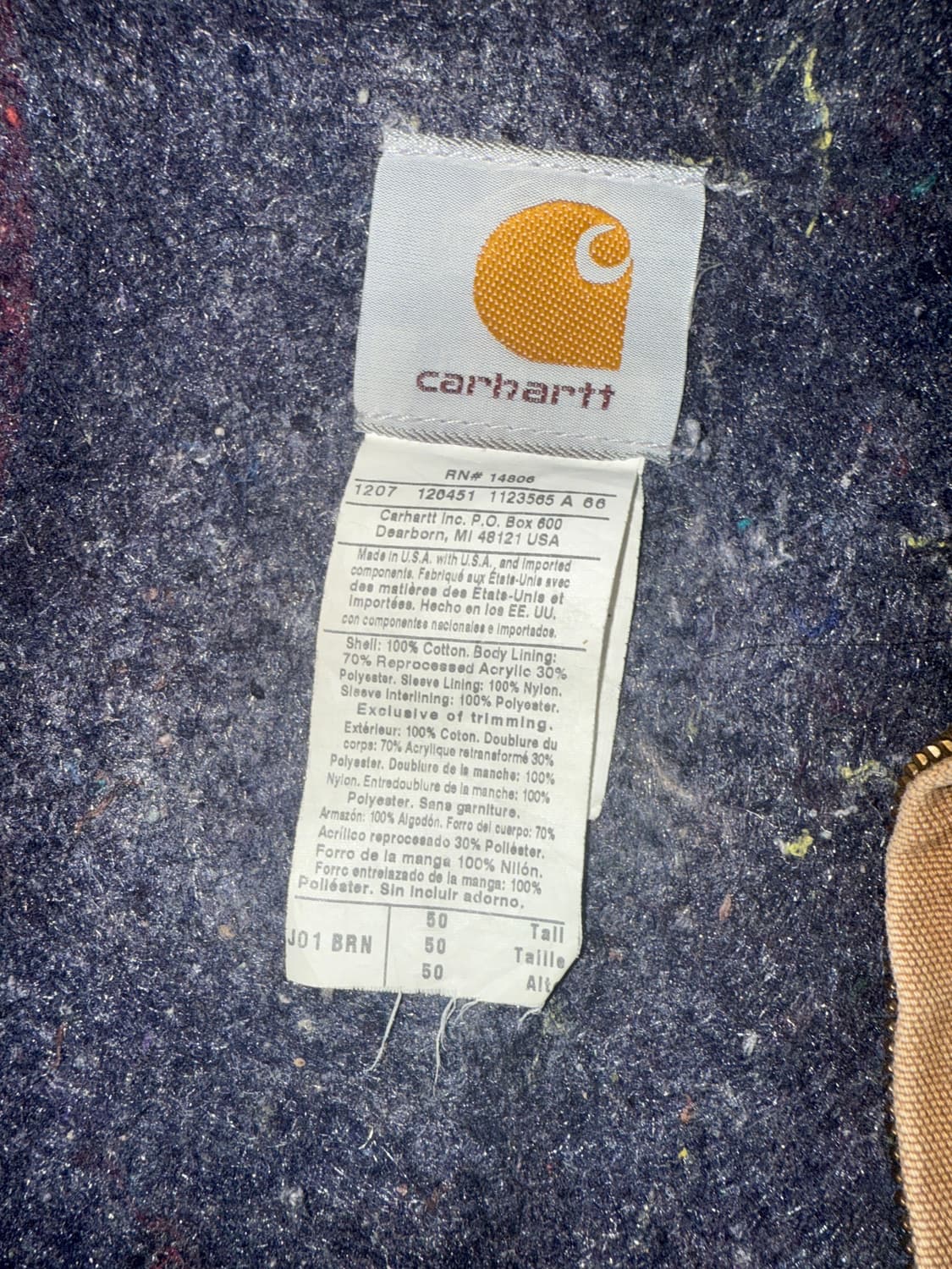 칼하트 디트로이트 자켓 J01 브라운 USA 유니온 빈티지 팔아요 상품이미지4