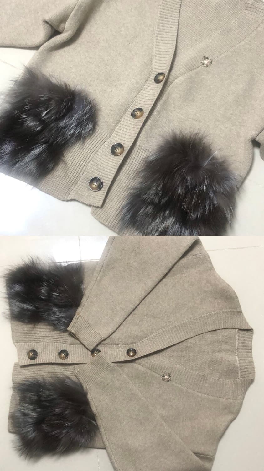 러블리 곰돌이 왕주머니 빈티지 니트 가디건 라떼갸루 히메갸루 리즈리사 상품이미지2