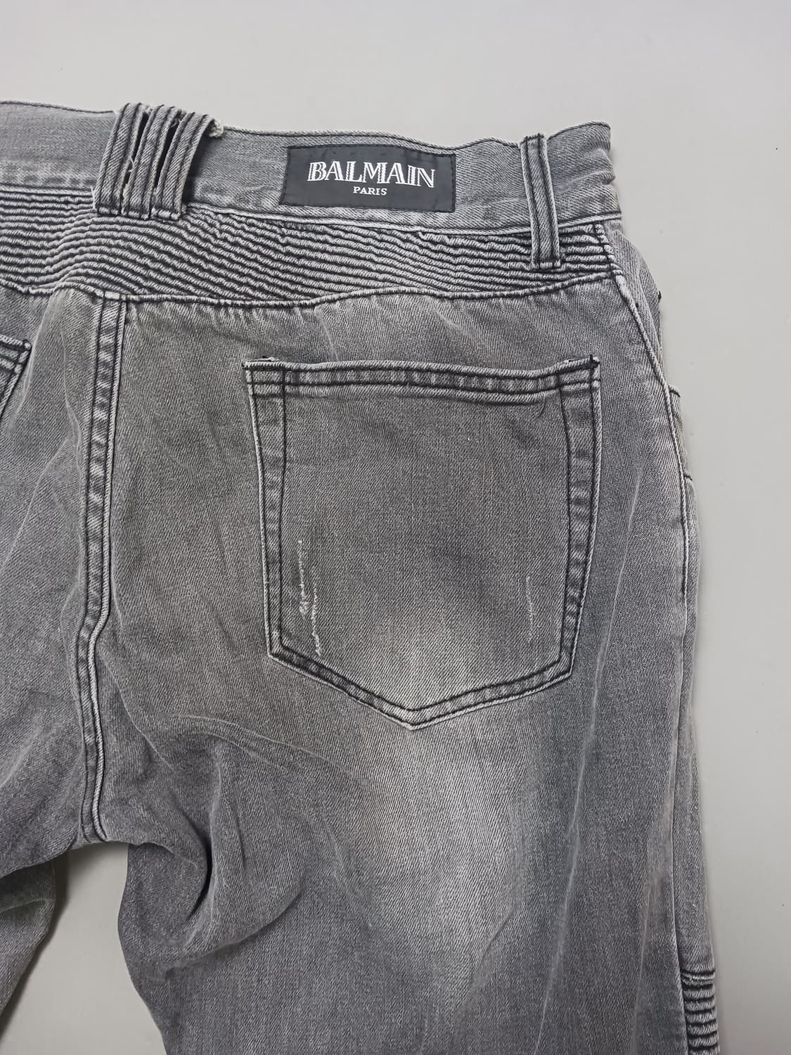 [34] 발망 그레이워싱 와이드 바이커진 청바지 상품이미지9