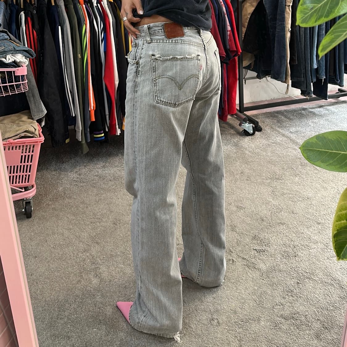 리바이스503 그레이 셀비지 레귤러 데님 팬츠(30) 상품이미지2