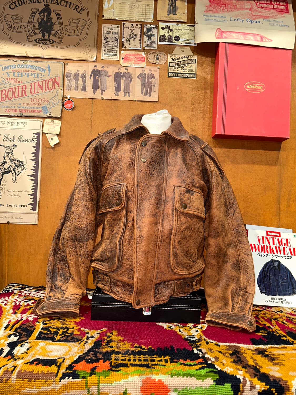 ( L-XL ) 가죽자켓 봄버자켓 a2가죽자켓 빈티지가죽 봄버자켓 상품이미지3