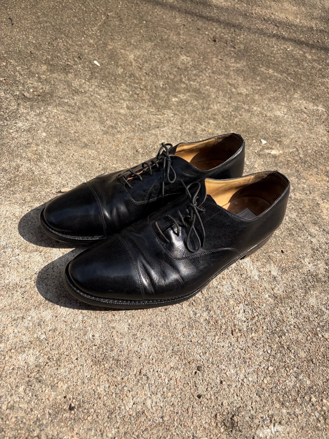 265) Ermenegildo Zegna 블랙 레더 캡토 드레스 슈즈 상품이미지3
