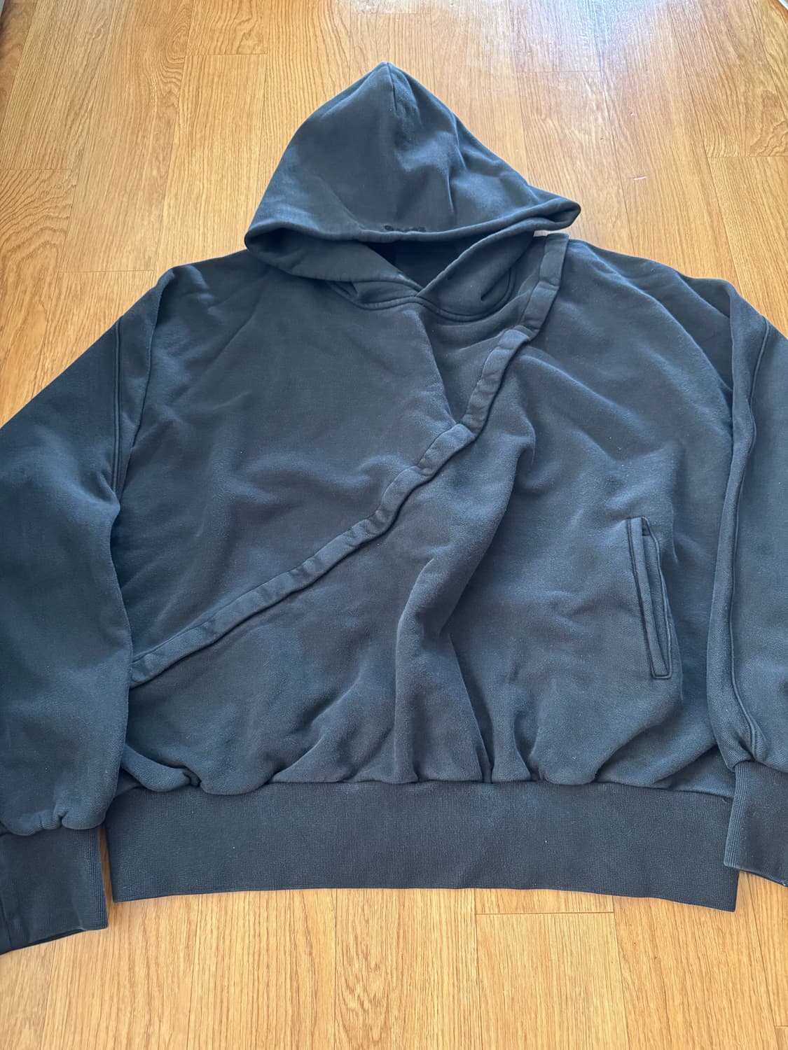 논노드 sag 2피스 절개 후드 워시드블랙 상품이미지1