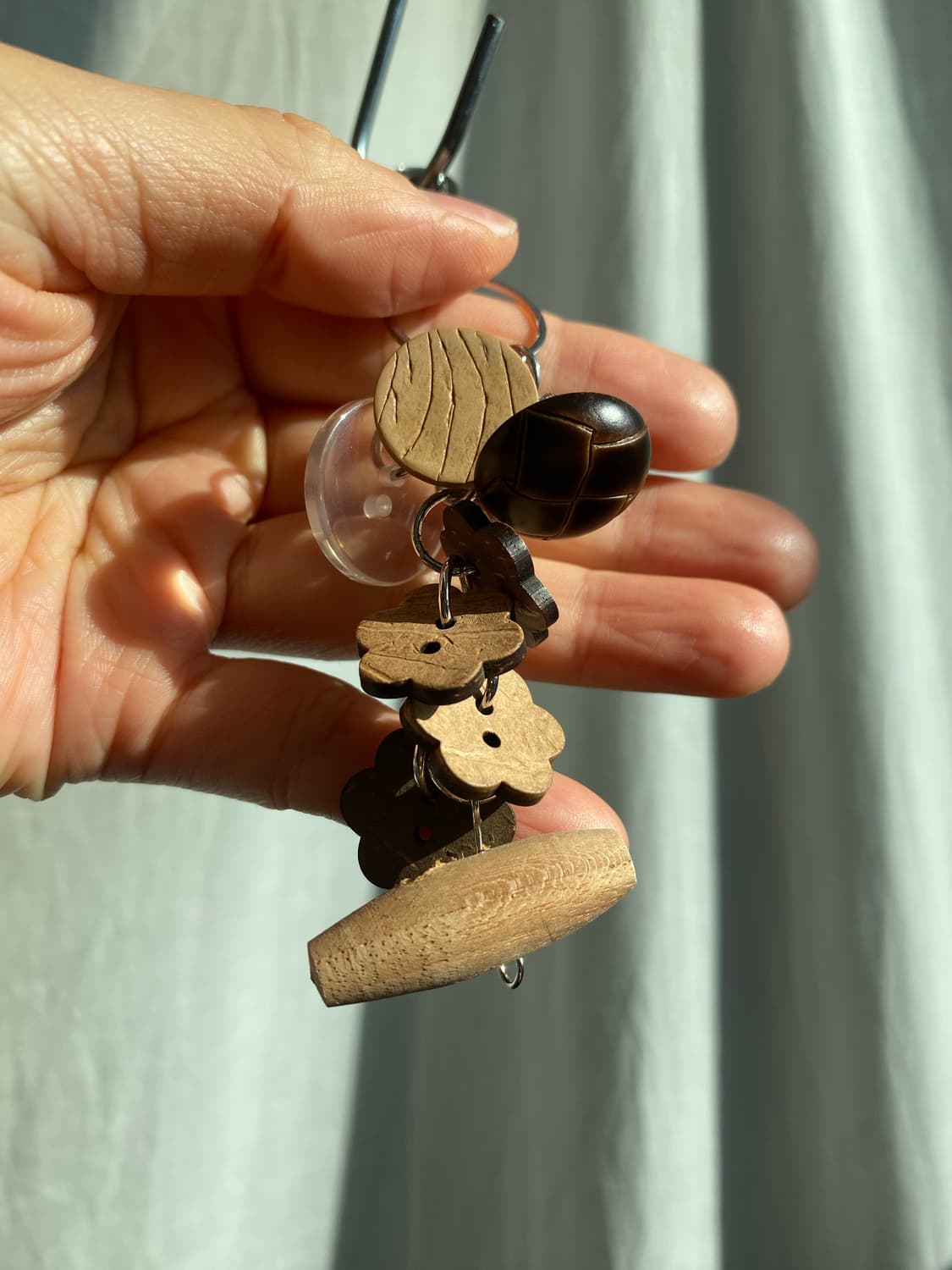 vintage button keyring_wood 상품이미지2