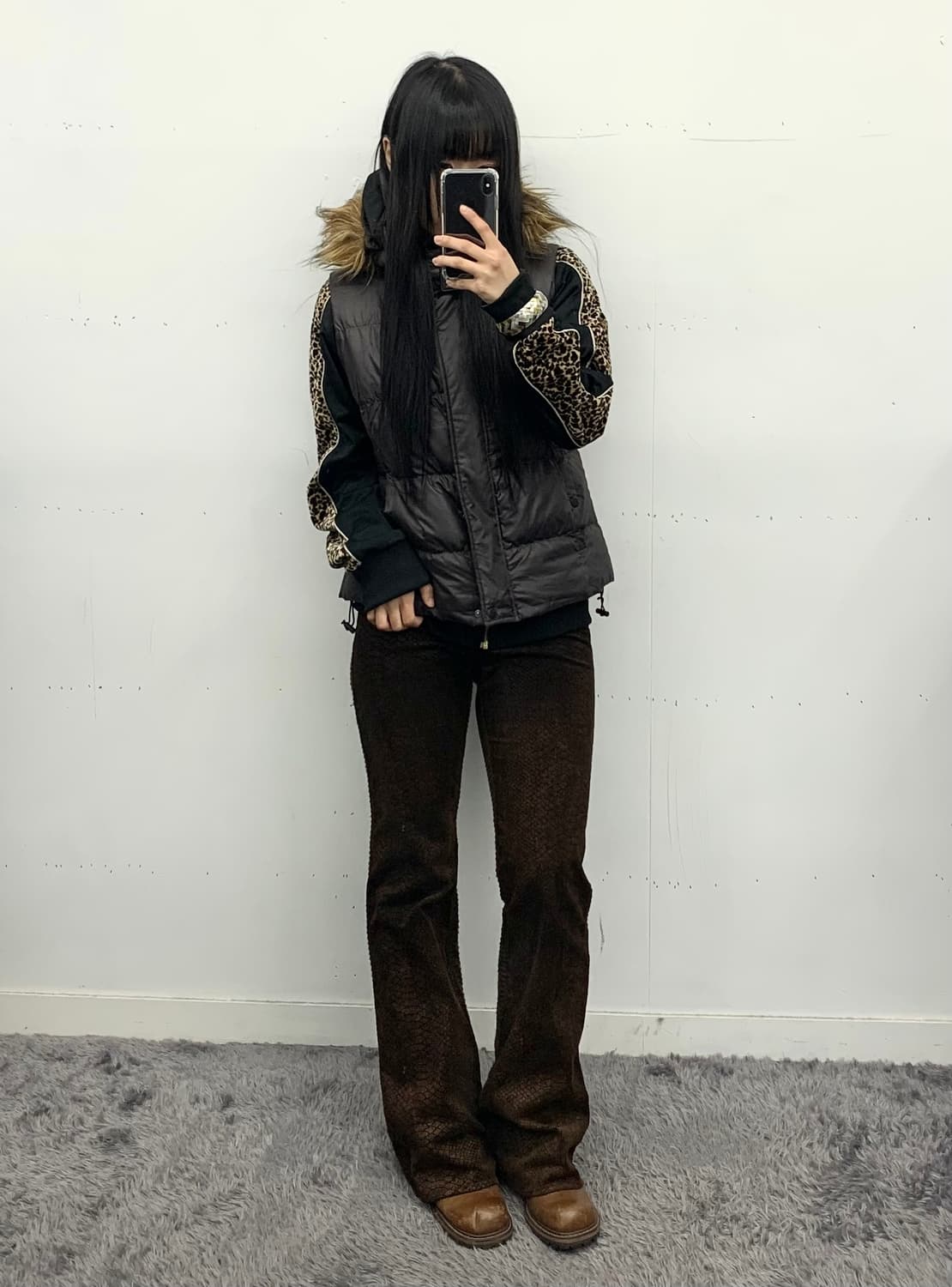 Gk 파이톤 디테일 슬림핏 팬츠 상품이미지2