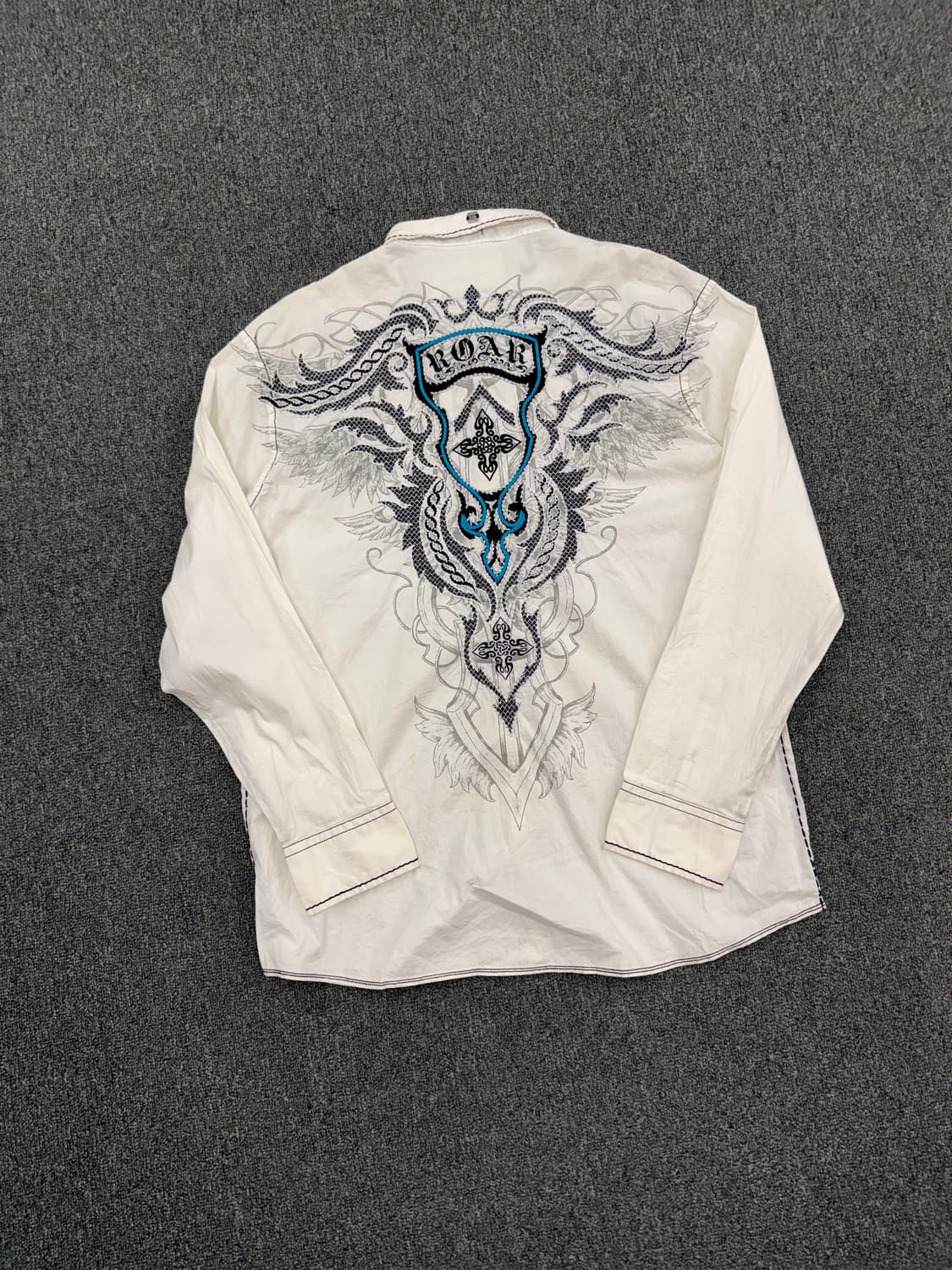 2XL)Roar 빈티지 자수 프리팅 긴팔셔츠 상품이미지7