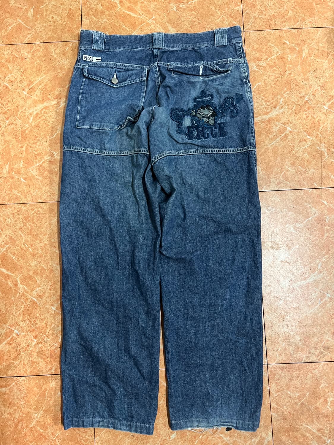 90s 요시유키 코니시 Ficce 올드스쿨 자수 대님팬츠 청바지 32 상품이미지6