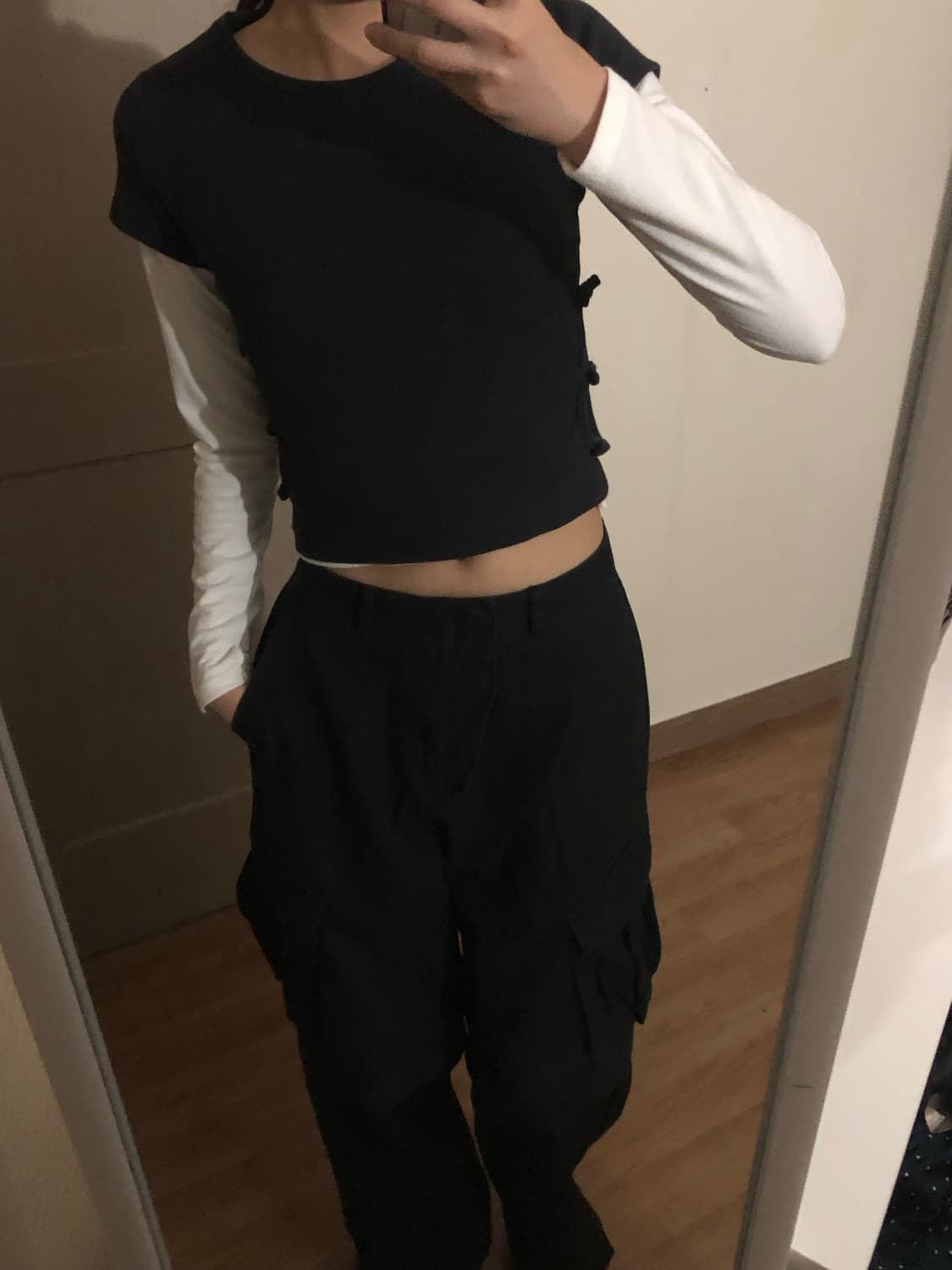 자라 리본 반팔티 차콜 상품이미지4