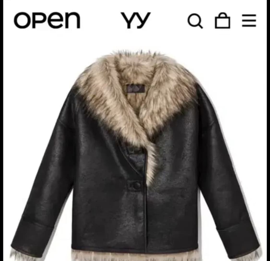 오픈와이와이 레더 퍼 자켓 S 상품이미지1