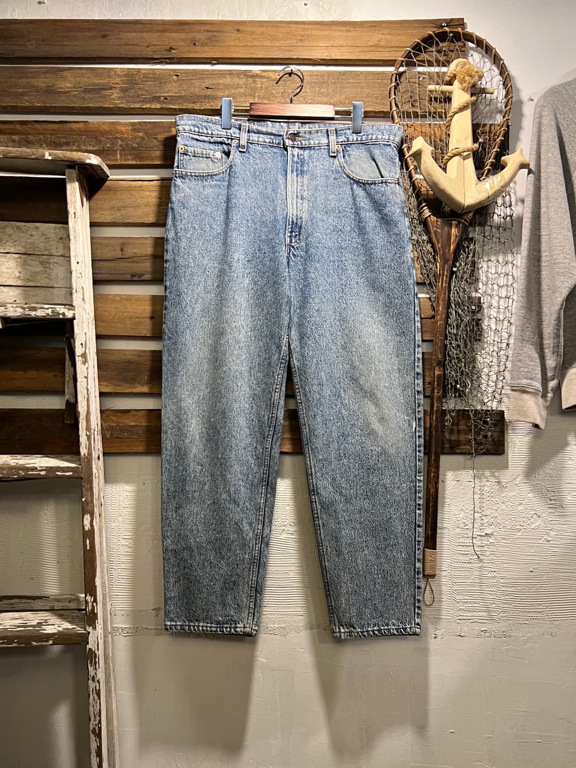 [38]90's 리바이스 USA Made 550 빈티지 워싱 데님 팬츠 상품이미지2