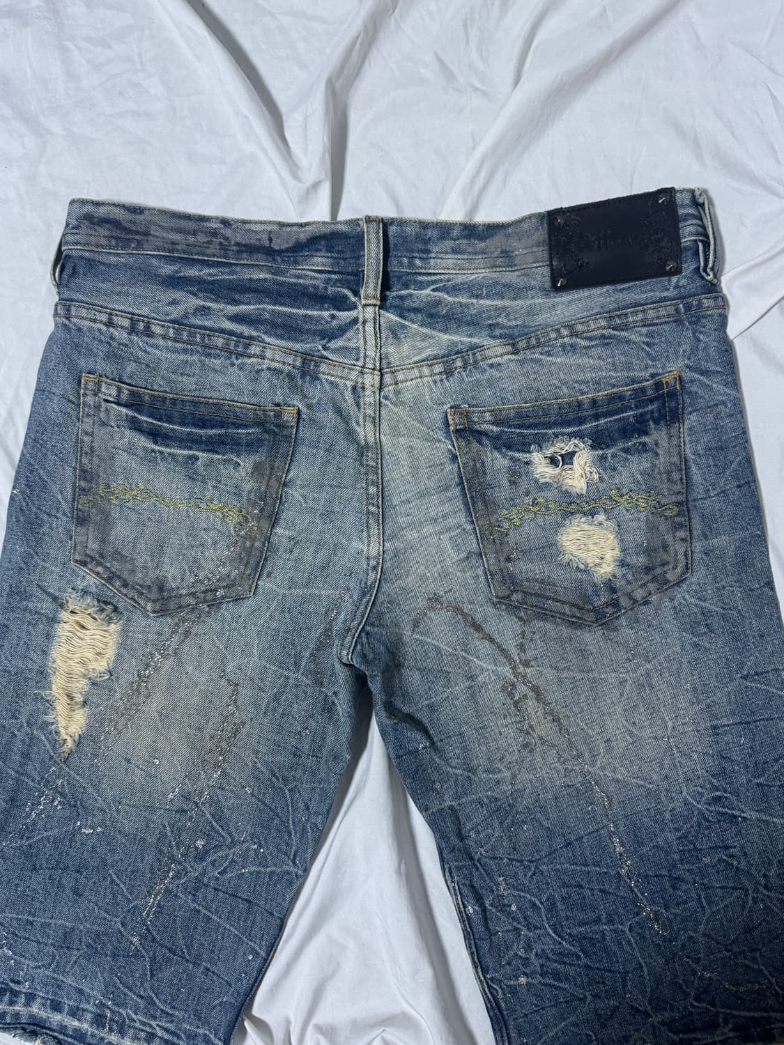 Midas 워싱 가공 디스트로이드 데님 쇼츠 y2k vkei 토네이도마트 상품이미지4