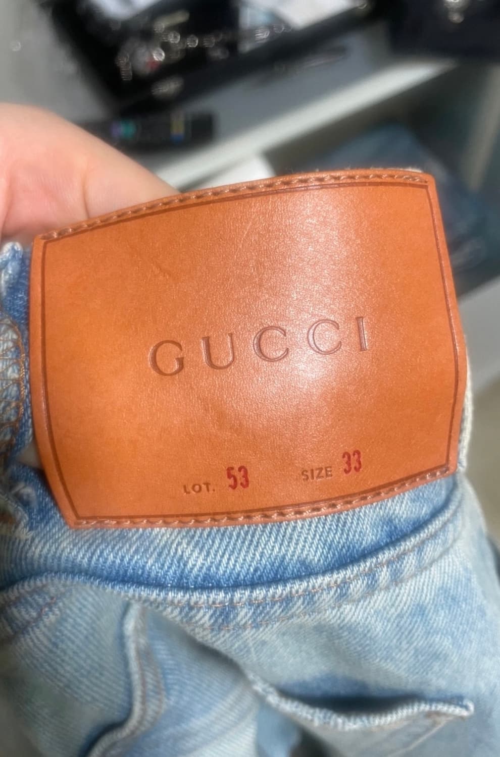 구찌 밑단 웹 디테일 데님 청바지 33사이즈 30인치 상품이미지6