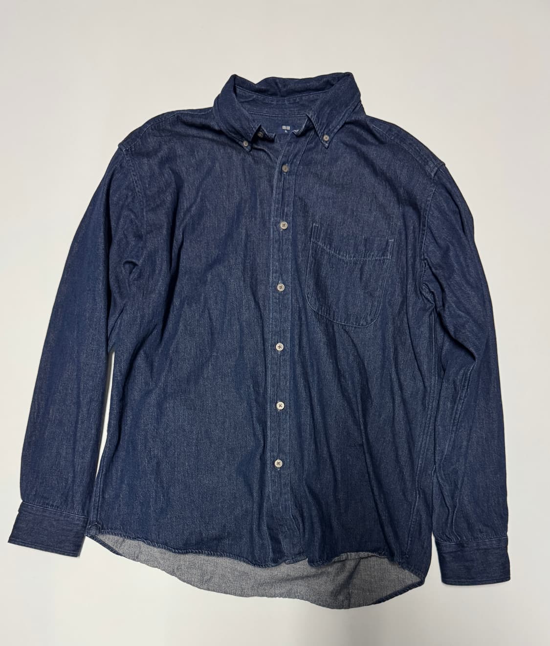 유니클로 빈티지 생지 워싱 데님셔츠 XL 상품이미지1