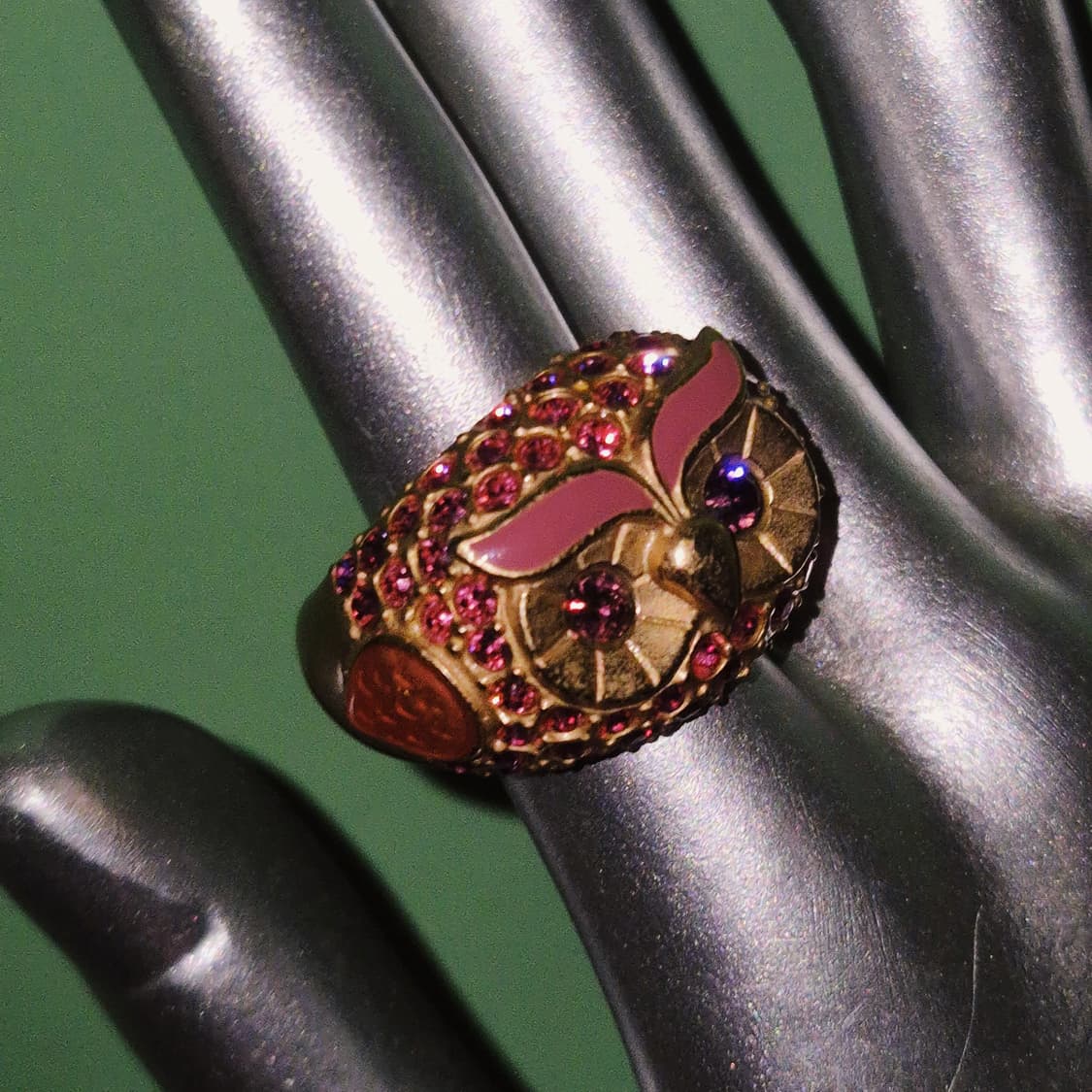 08s 안나수이 라인 스톤 파베 부엉이 반지 상품이미지6