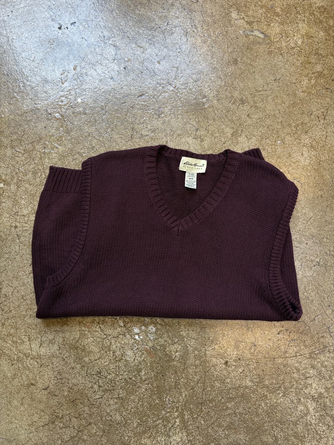 Eddie Bauer 버건디 코튼 니트 베스트 상품이미지1