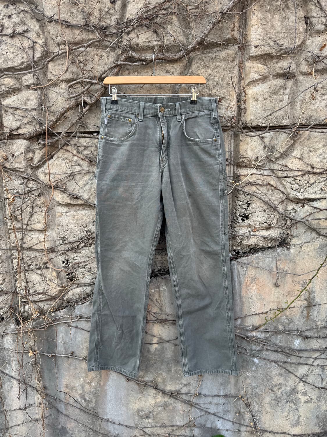 칼하트 빈티지 b159 다크 모스그린 카펜터 싱글니 워크 팬츠 상품이미지1