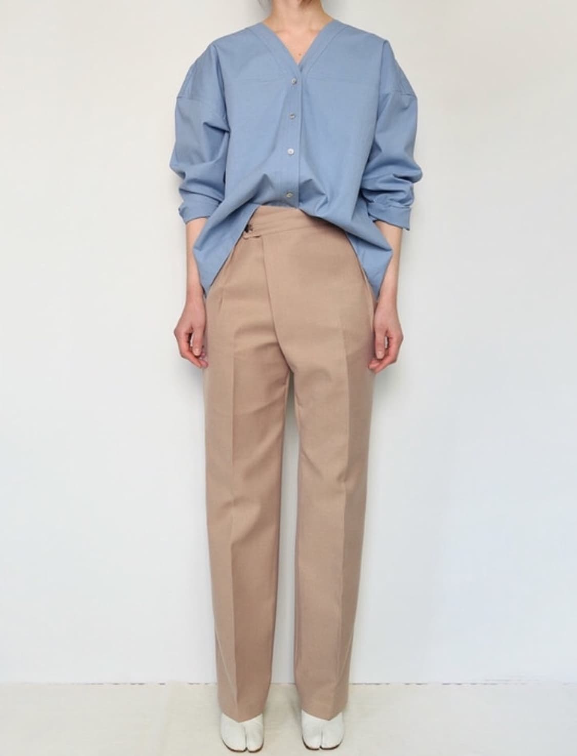 울 블렌드 베이지 팬츠 상품이미지1