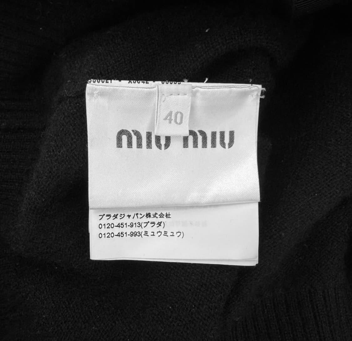 [40] 미우미우 여성 로고 캐시미어 니트 가디건 블랙 MMF787 상품이미지6