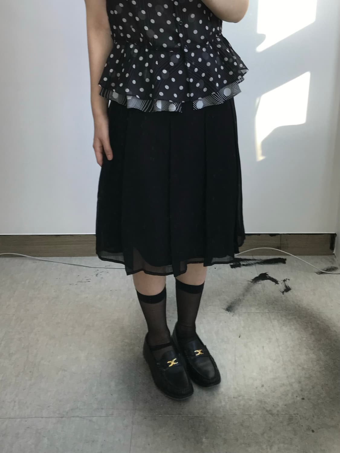 빈티지 쉬폰 플리츠 스커트 상품이미지1