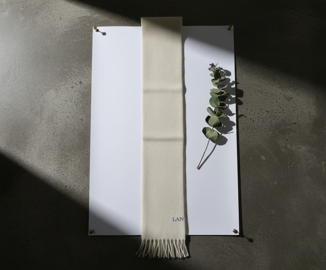 LANVIN 랑방 아이보리 램스울 머플러 상품이미지6