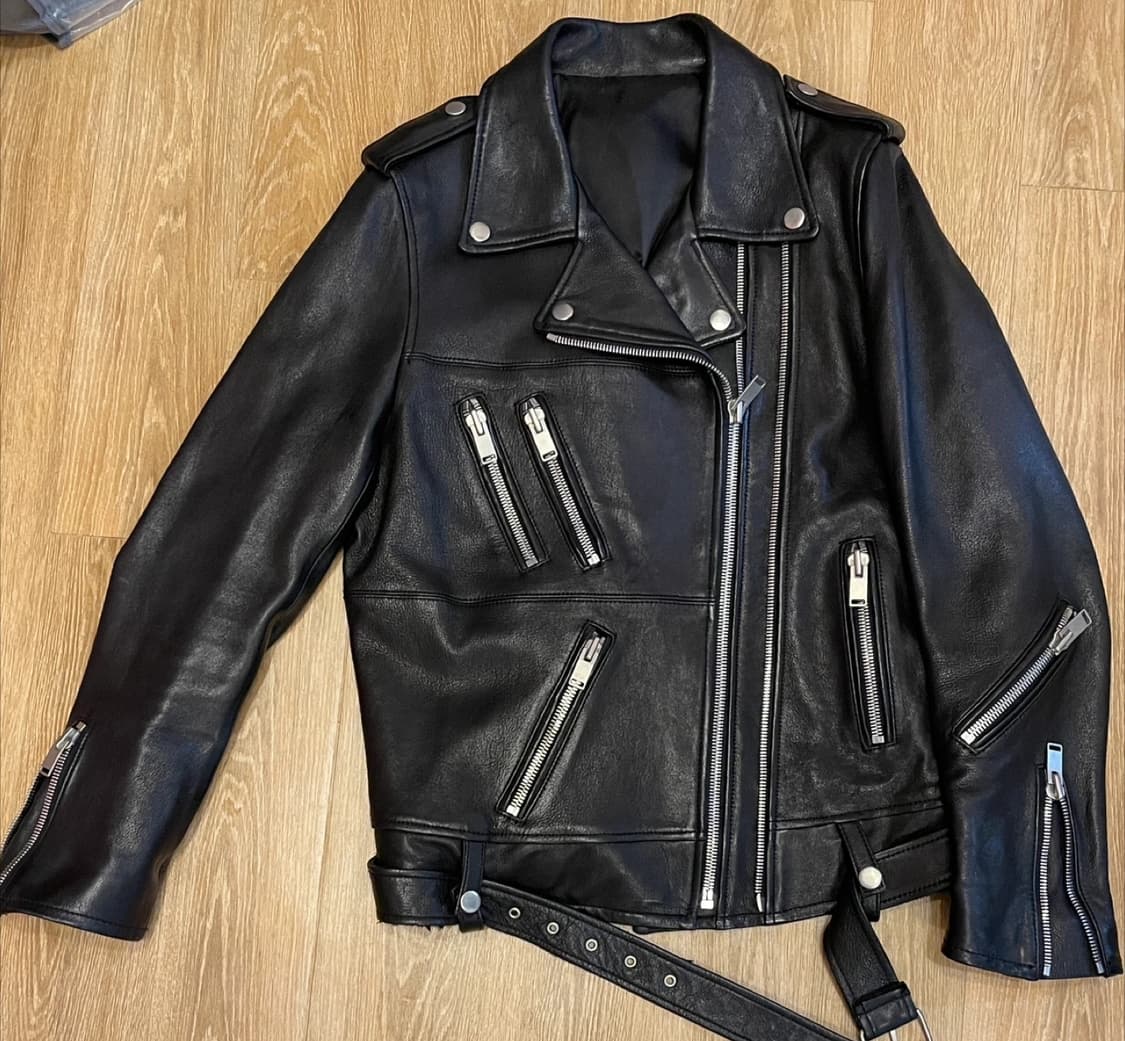 램스킨레더 바이커자켓 블랙/L사이즈 상품이미지3