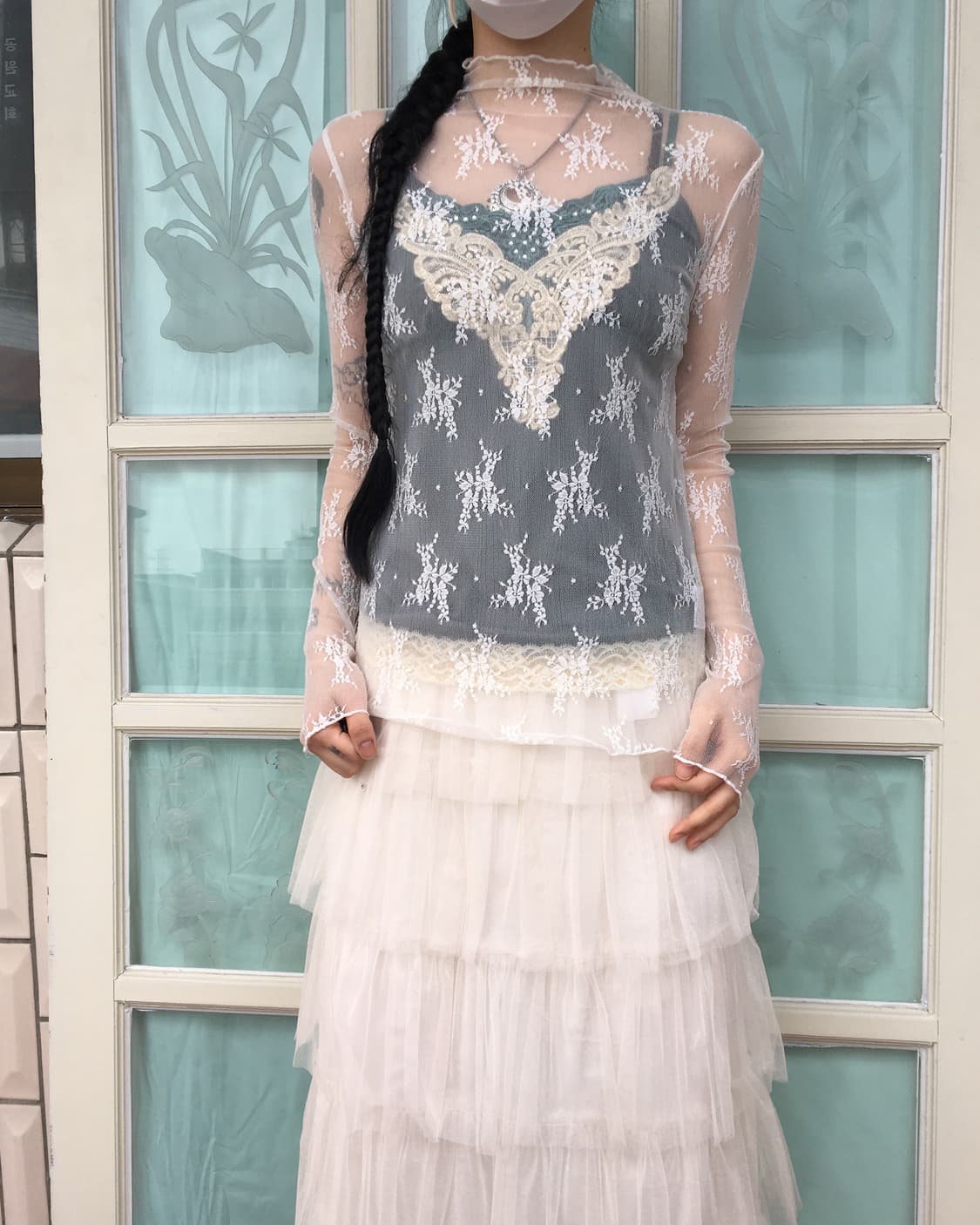 Lace see through top 상품이미지1