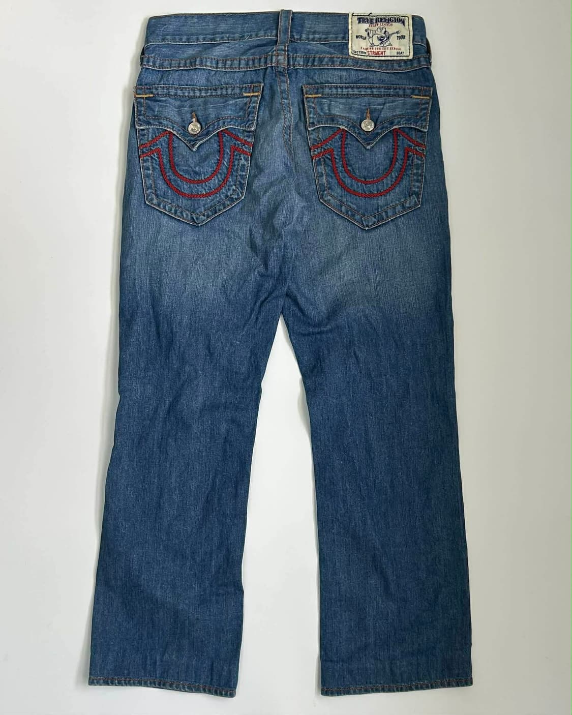 [32] 트루릴리젼 레드 빅스티치 세미 플레어진 데님 팬츠 부츠컷 상품이미지2