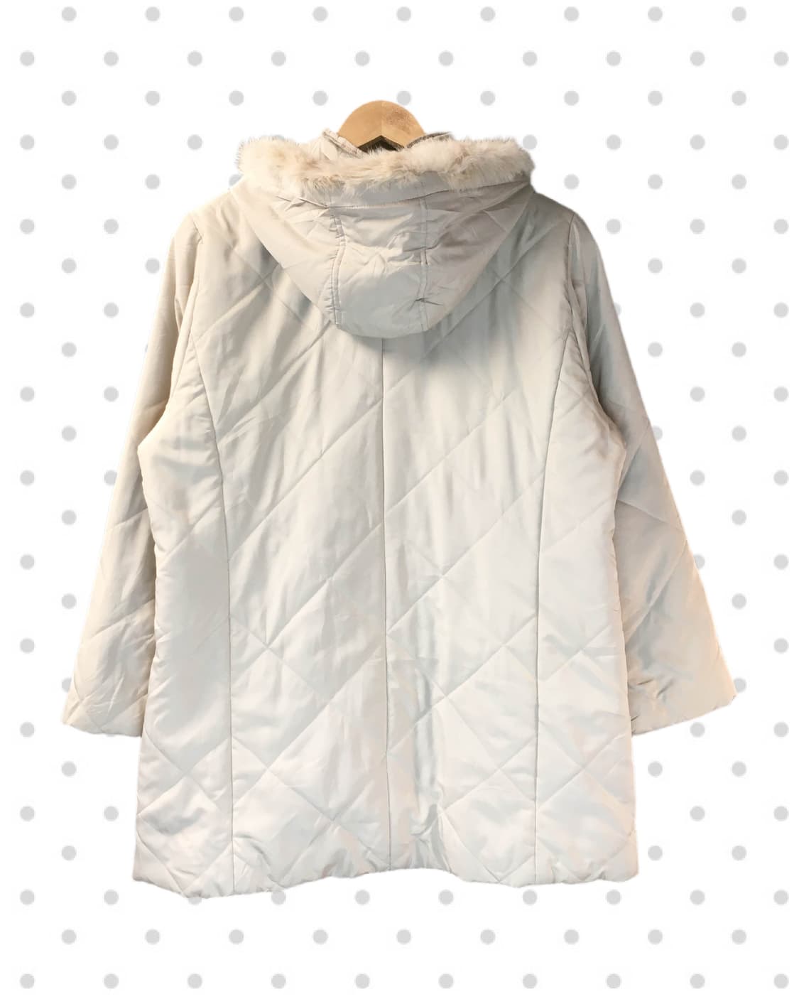 vintage fur hooded quilting outer ivory 상품이미지6